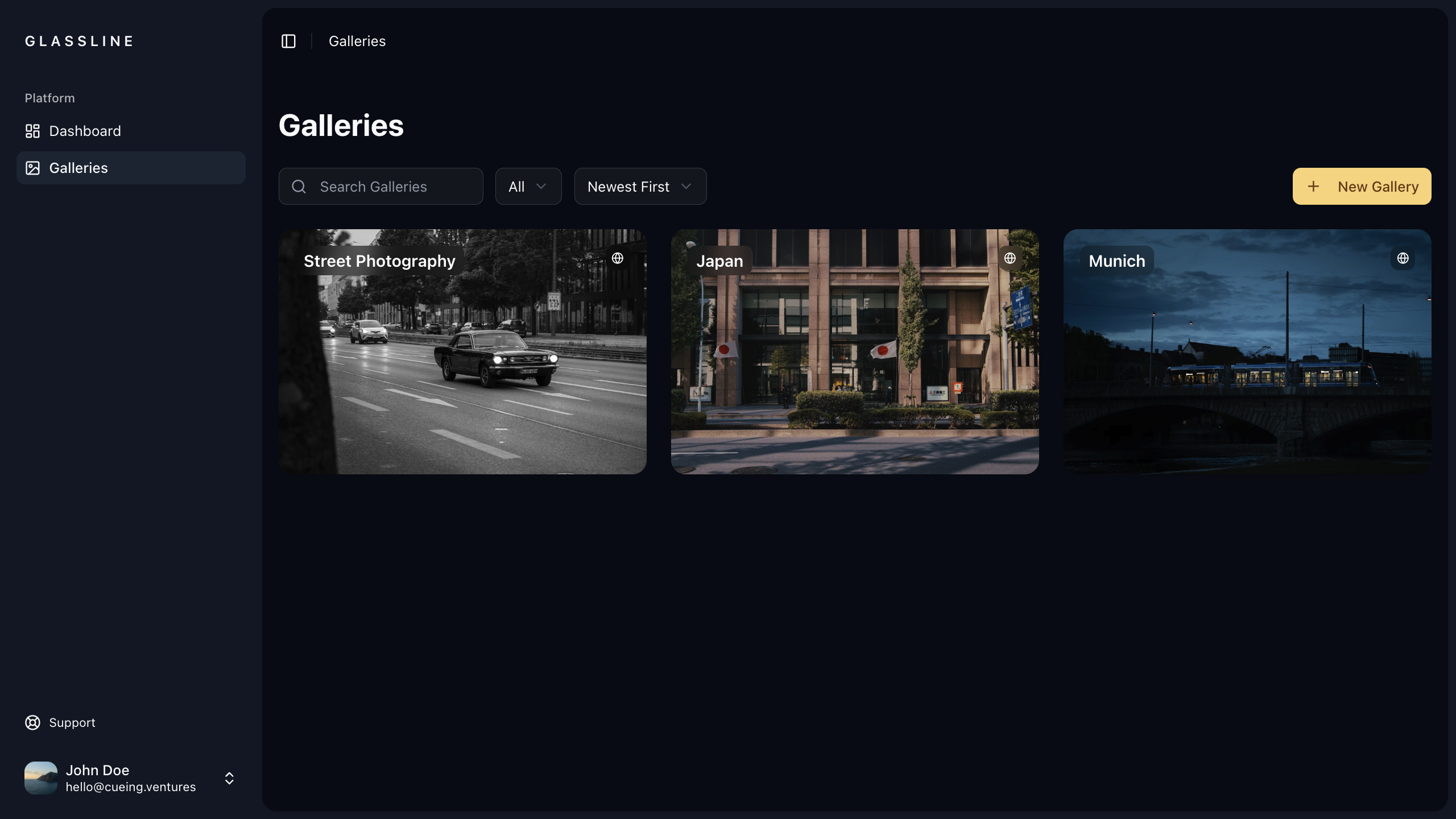 Modern sidebar navigation